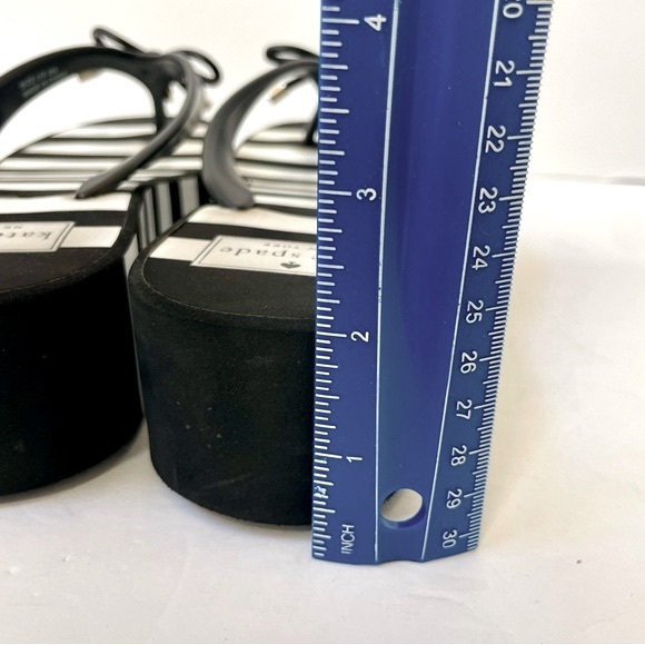 Kate Spade Rhett Platform Wedge Black/White Stripe Flip Flops Size 9 - Picture 13 of 15